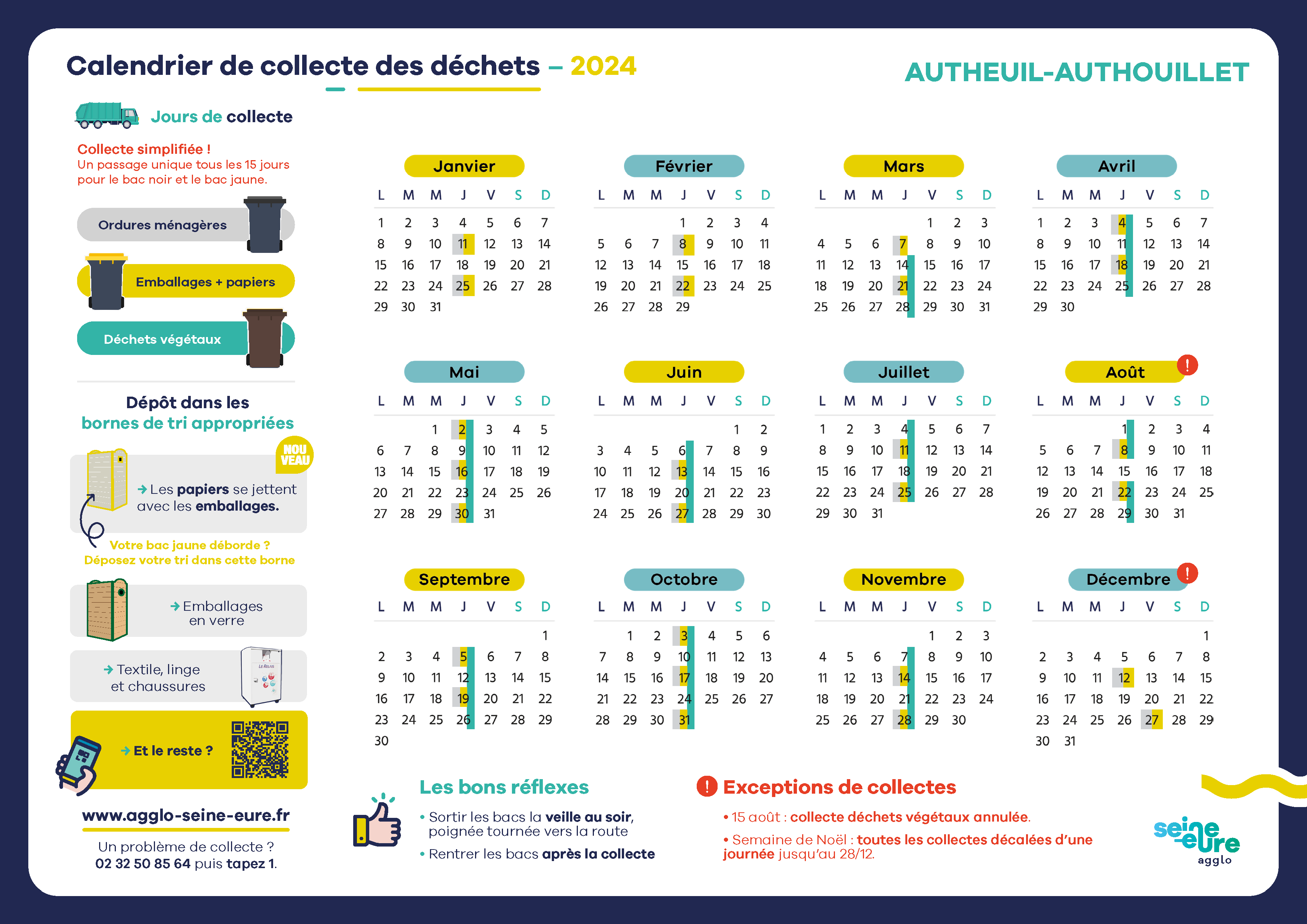 Calendrier de collecte des déchets