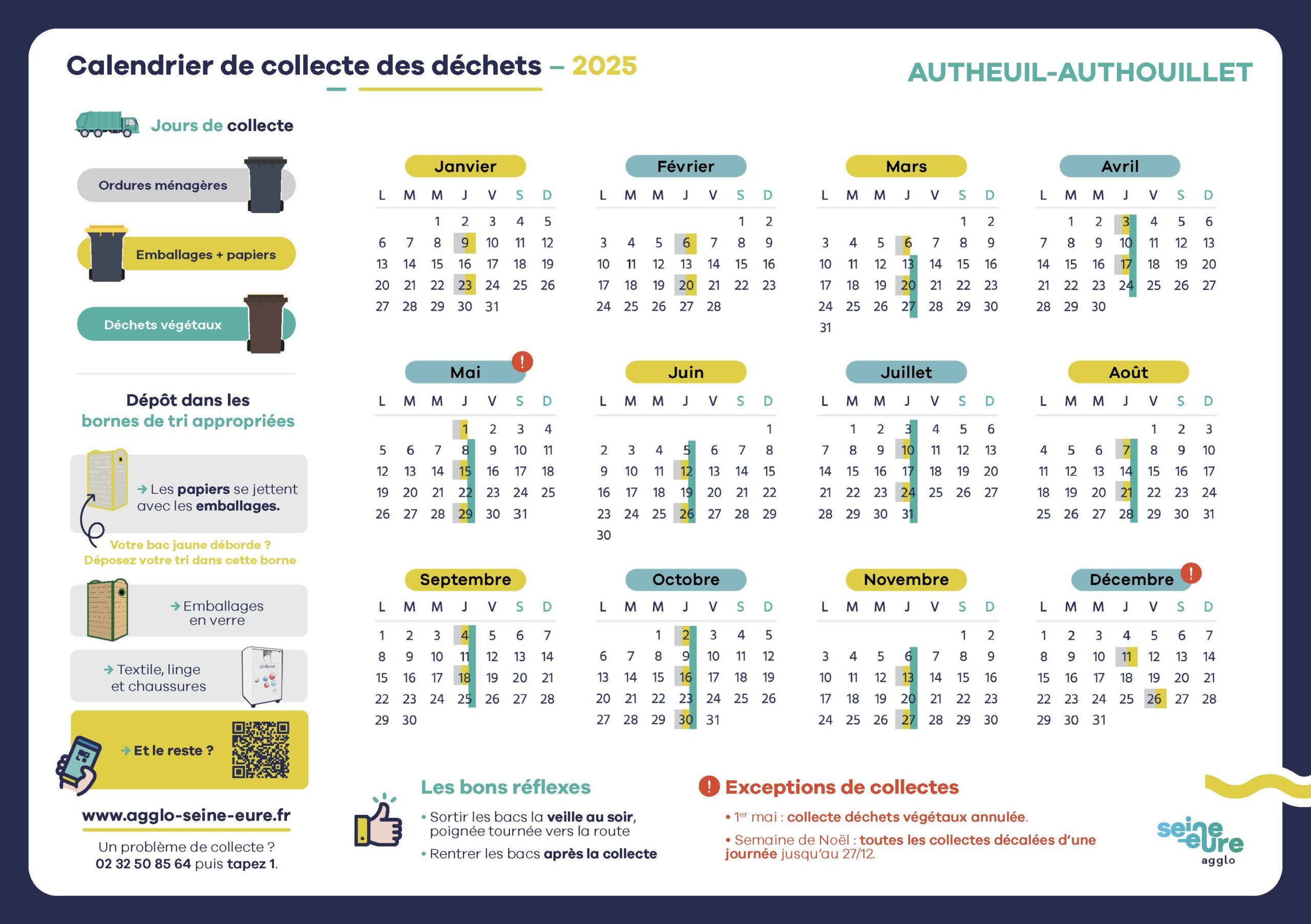 Calendrier de collecte des déchets